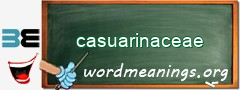 WordMeaning blackboard for casuarinaceae